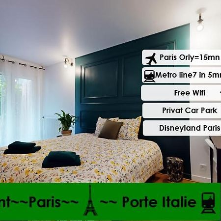 8 Personnes - 4 Rooms - 2 Salle De Bain - Metro 7 & 14 - Porte Italie - Private Car Park- Wifi Ле-Кремлен-Бісетр Екстер'єр фото